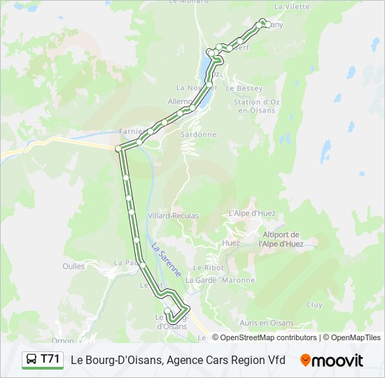 T71 bus Line Map