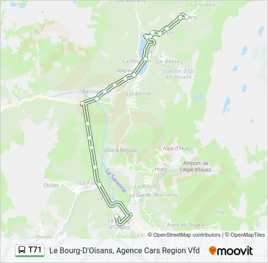T71 Bus Line Map