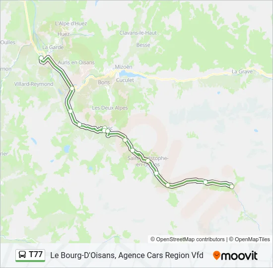 T77 Bus Line Map