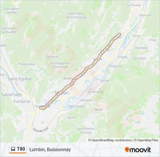 T80 Bus Line Map