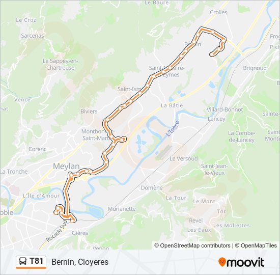 T81 bus Line Map