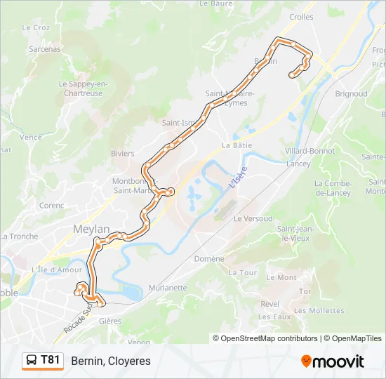T81 Bus Line Map