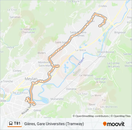 T81 Bus Line Map