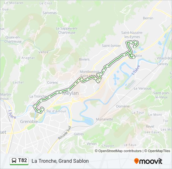 T82 bus Line Map