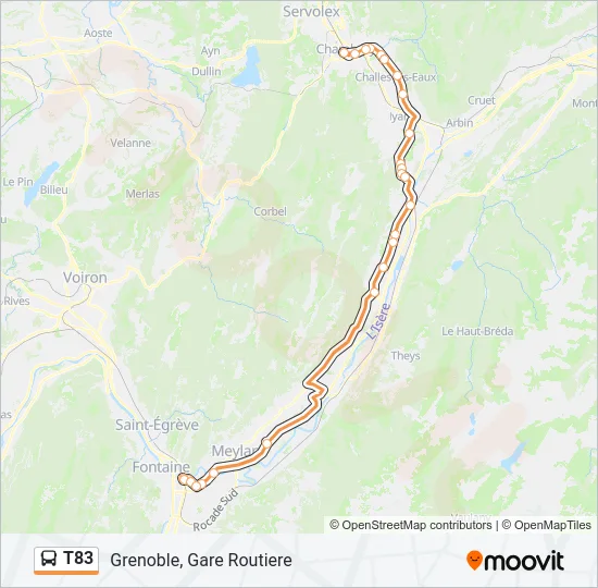 T83 Bus Line Map