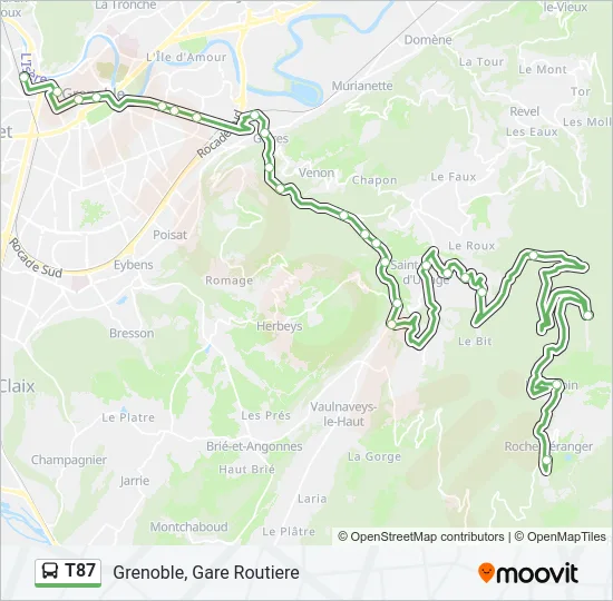 T87 Bus Line Map