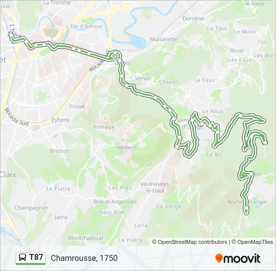 T87 Bus Line Map