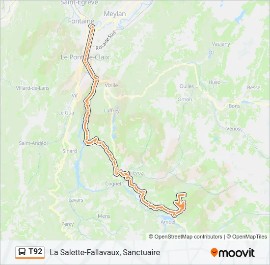 T92 Bus Line Map
