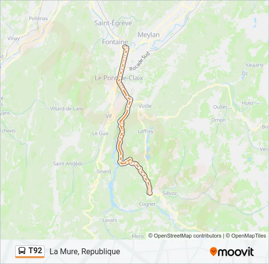 T92 Bus Line Map