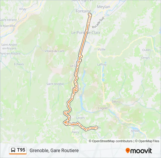 T95 Bus Line Map