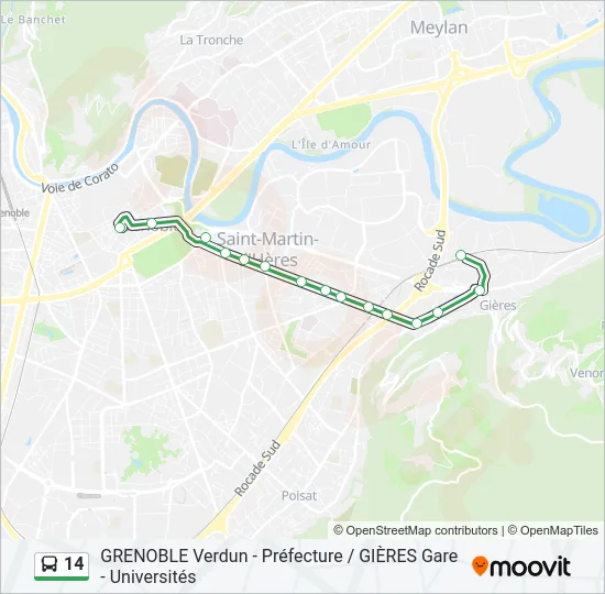 14 Bus Line Map