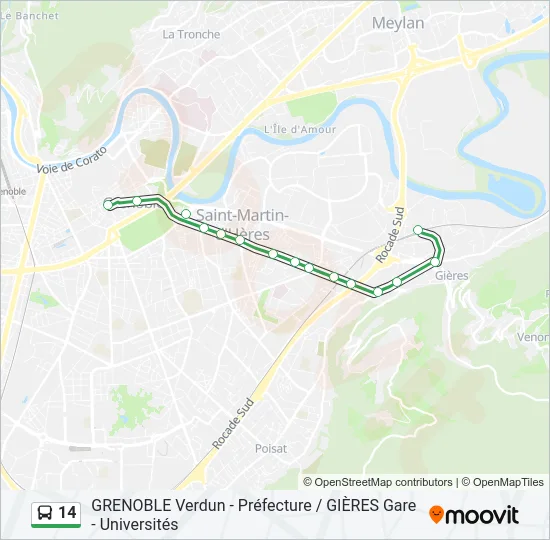 14 Bus Line Map