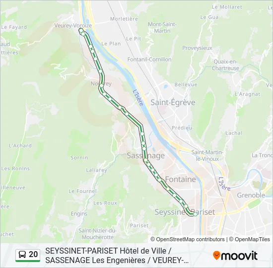 20 Bus Line Map