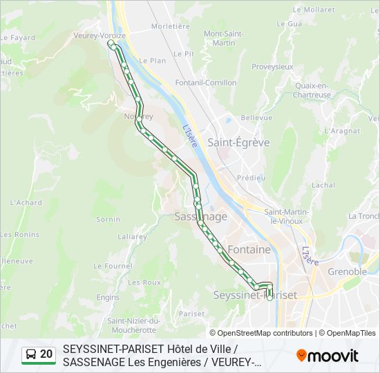 Mapa de 20 de autobús