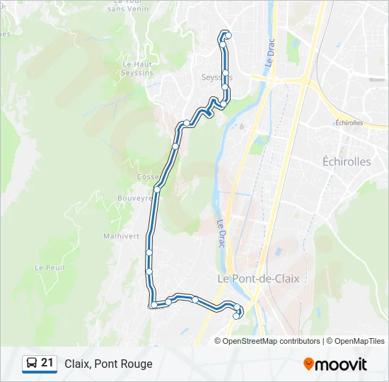 21 Bus Line Map