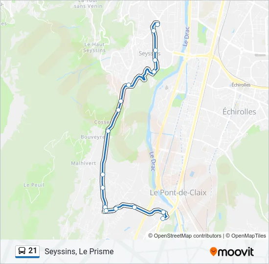 21 Bus Line Map