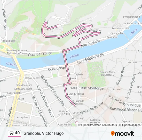 40 Bus Line Map