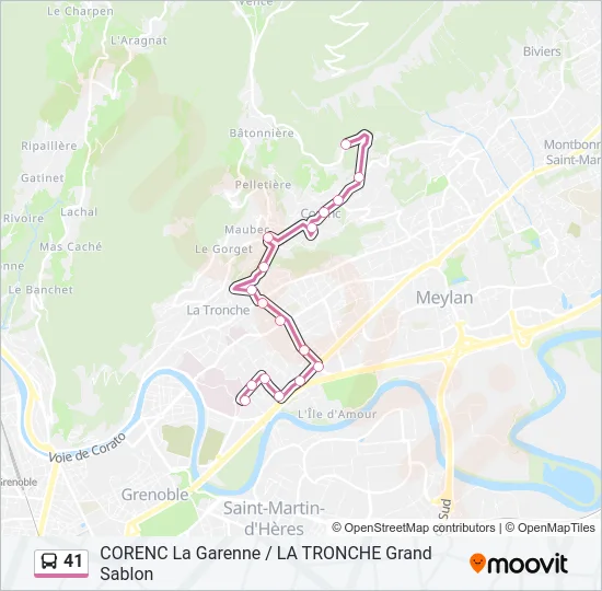 41 Bus Line Map