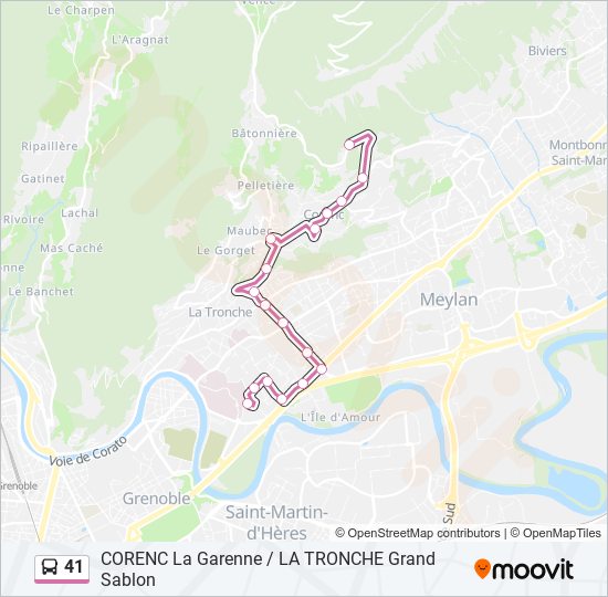 41 bus Line Map