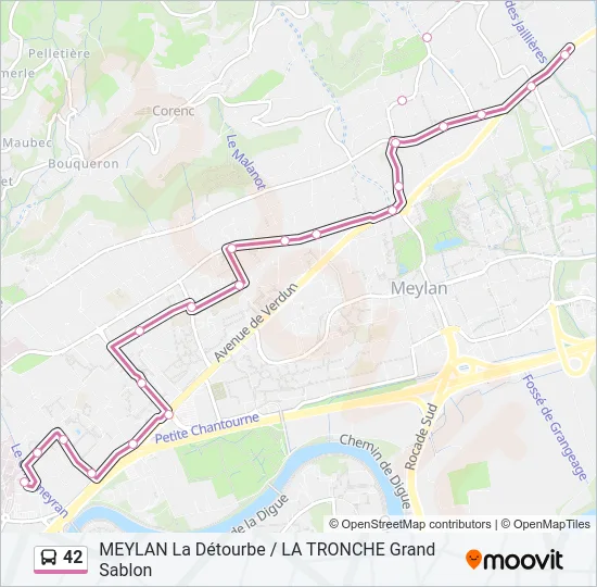 42 Bus Line Map