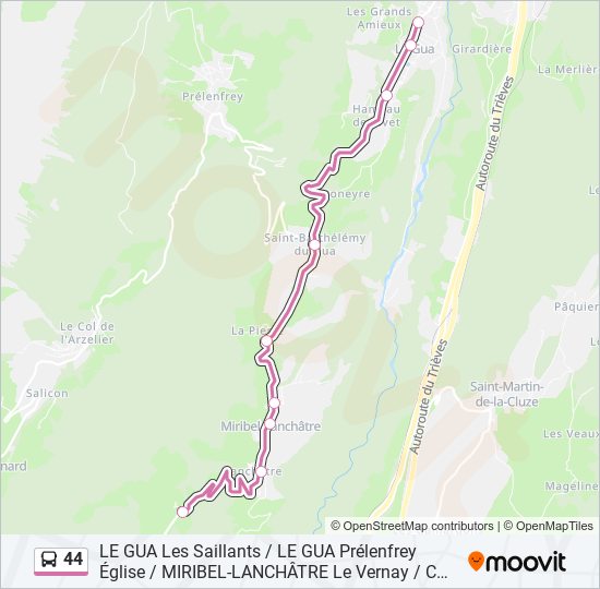 44 bus Line Map