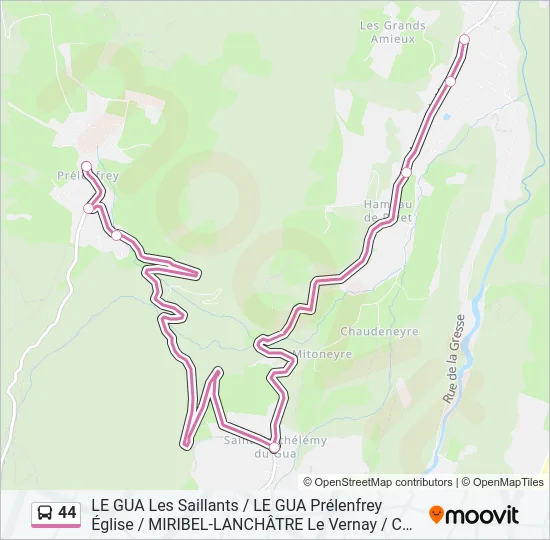 44 Bus Line Map