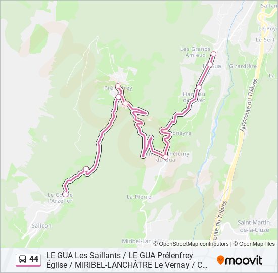 Mapa de 44 de autobús