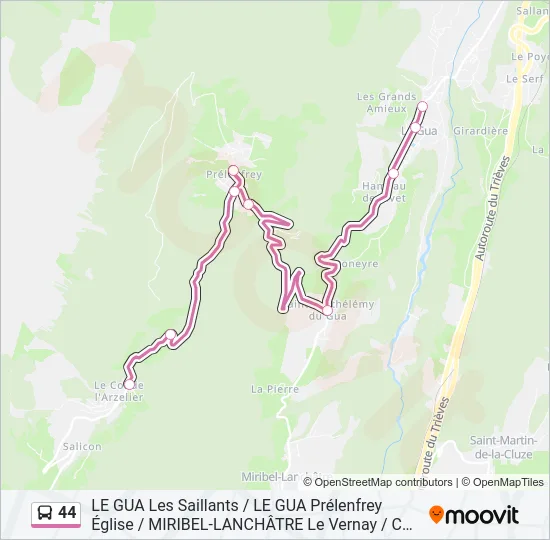 44 Bus Line Map