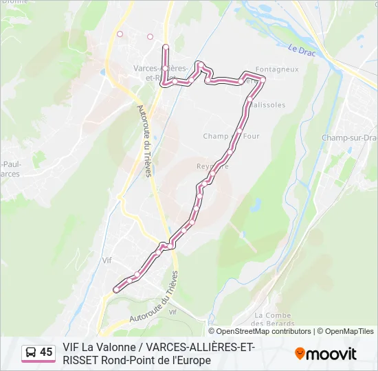 45 Bus Line Map