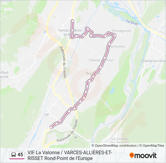 45 Bus Line Map