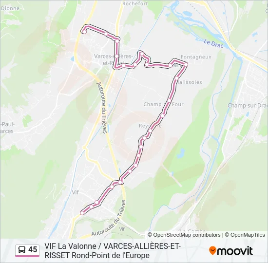 45 Bus Line Map