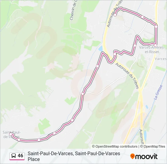 46 Bus Line Map