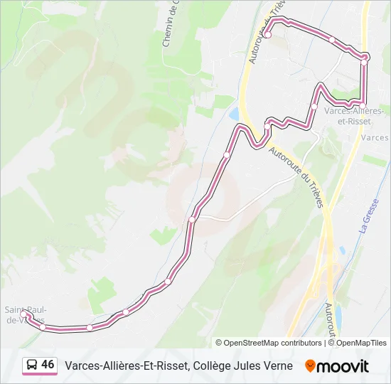 46 Bus Line Map