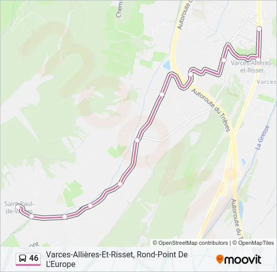 46 Bus Line Map