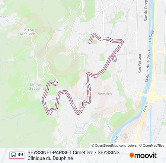 49 Bus Line Map
