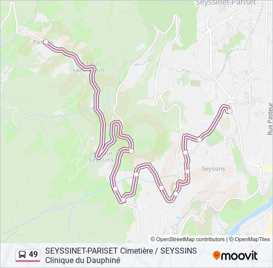 Mapa de 49 de autobús