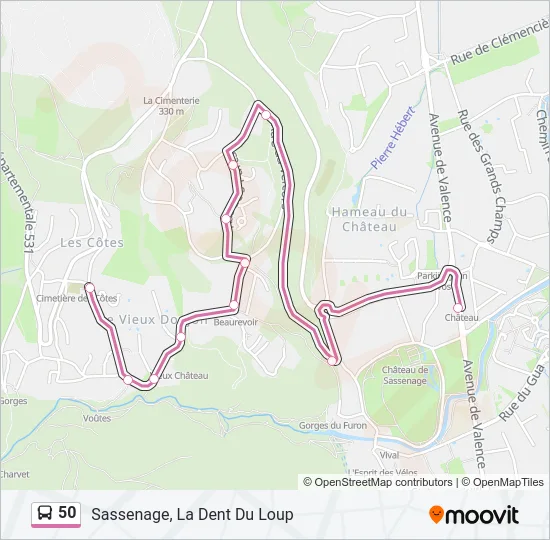50 Bus Line Map