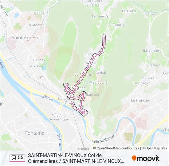55 Bus Line Map