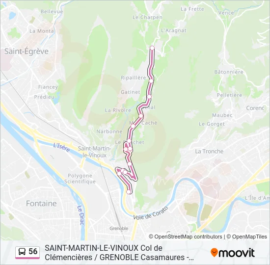 56 Bus Line Map