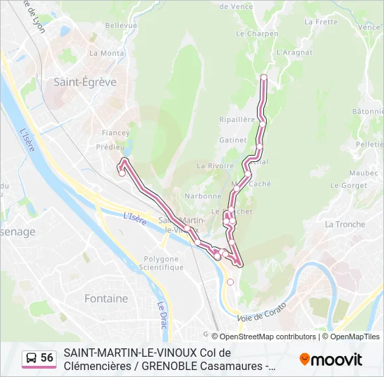 56 Bus Line Map