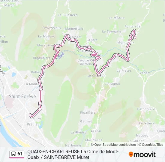 61 Bus Line Map