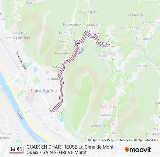 61 Bus Line Map