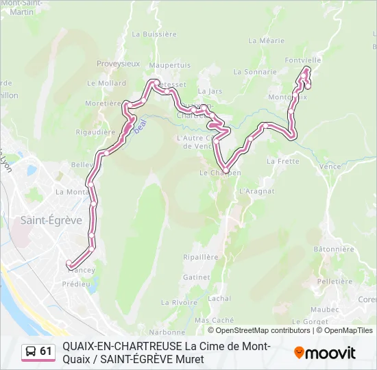 61 Bus Line Map
