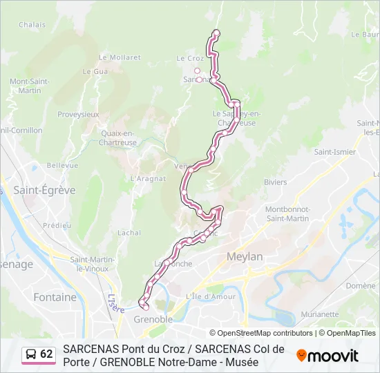 62 Bus Line Map