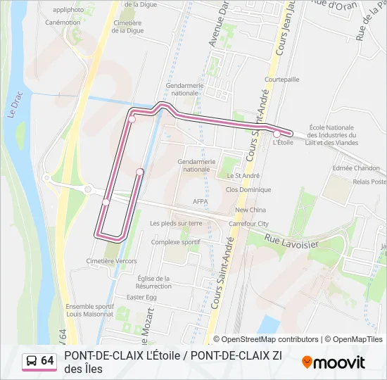 64 Bus Line Map