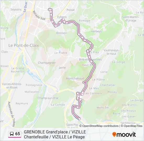 65 Bus Line Map
