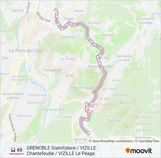 65 Bus Line Map