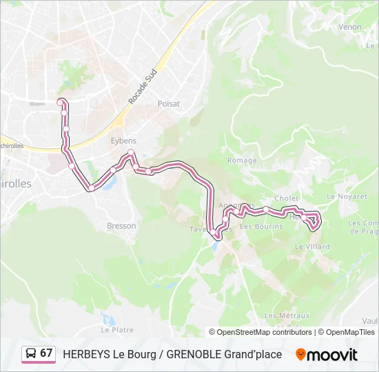 67 Bus Line Map