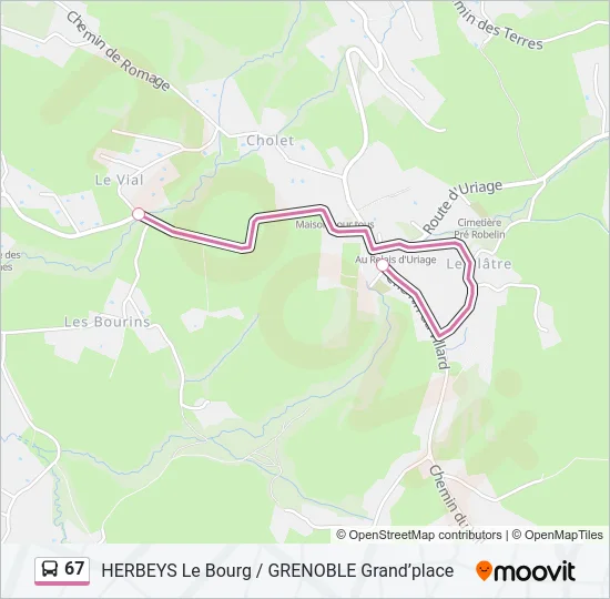 67 Bus Line Map
