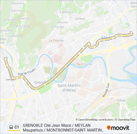 C1 bus Line Map